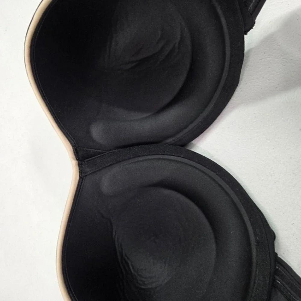 Lilyette Women Bra 38D‎ Black Multiway Lightly Lined Underwire NO STRAPS